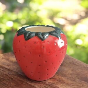 Strawberry Ceramic Floral Planter